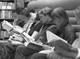 People reading in a bookstore
