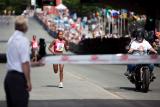 Runner approaching finishline